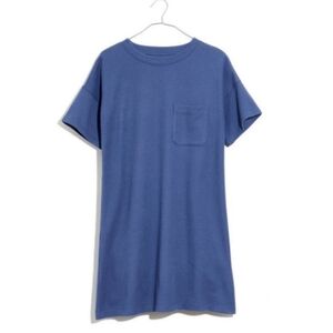 Madewell Short Sleeve Ribbed Tee Shirt Dress With Pocket